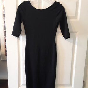 NWT Missguided Black Ribbed BodyCon Ultra Low Back Dress Size 2